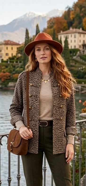 Leopard Military Light Weight Jacket One Size 8-16