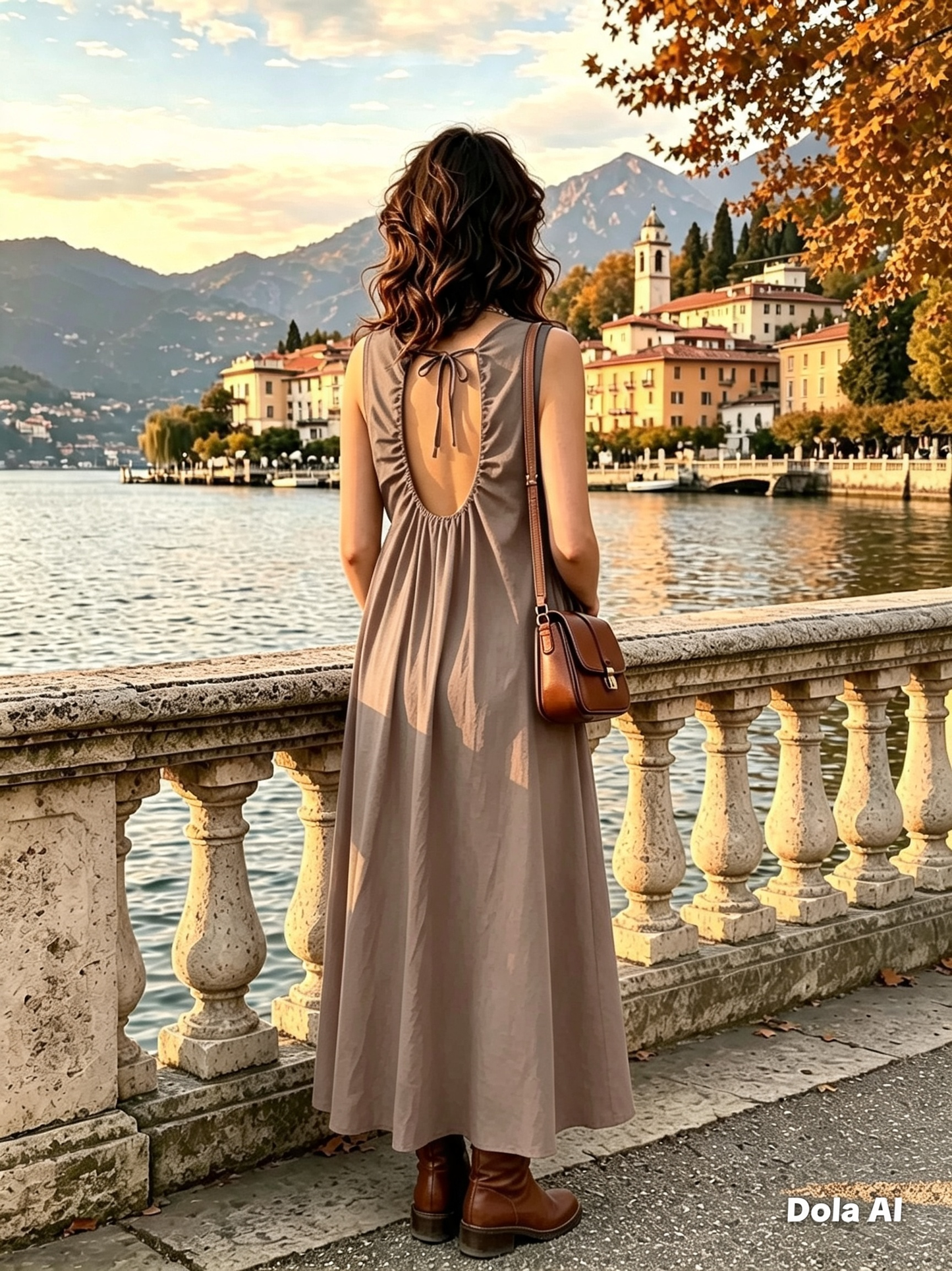 Sleeveless Mocha Back Tie Maxi Dress One Size 10-16