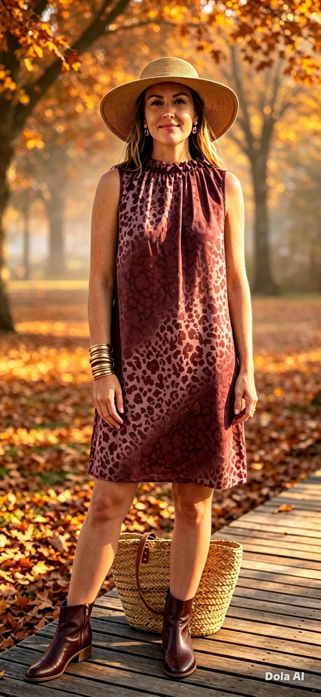 Berry Animal Print Dress One Size 8-14