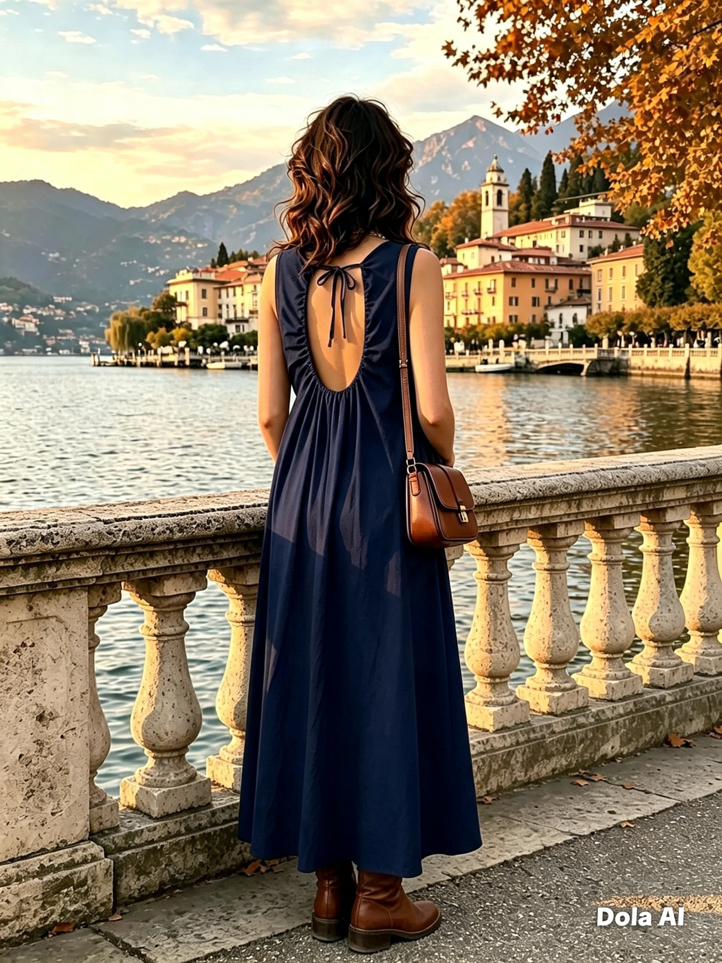 Sleeveless Navy Back Tie Maxi Dress One Size 10-16