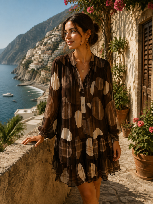Chocolate Brown Spot Dress One Size 10 to 14