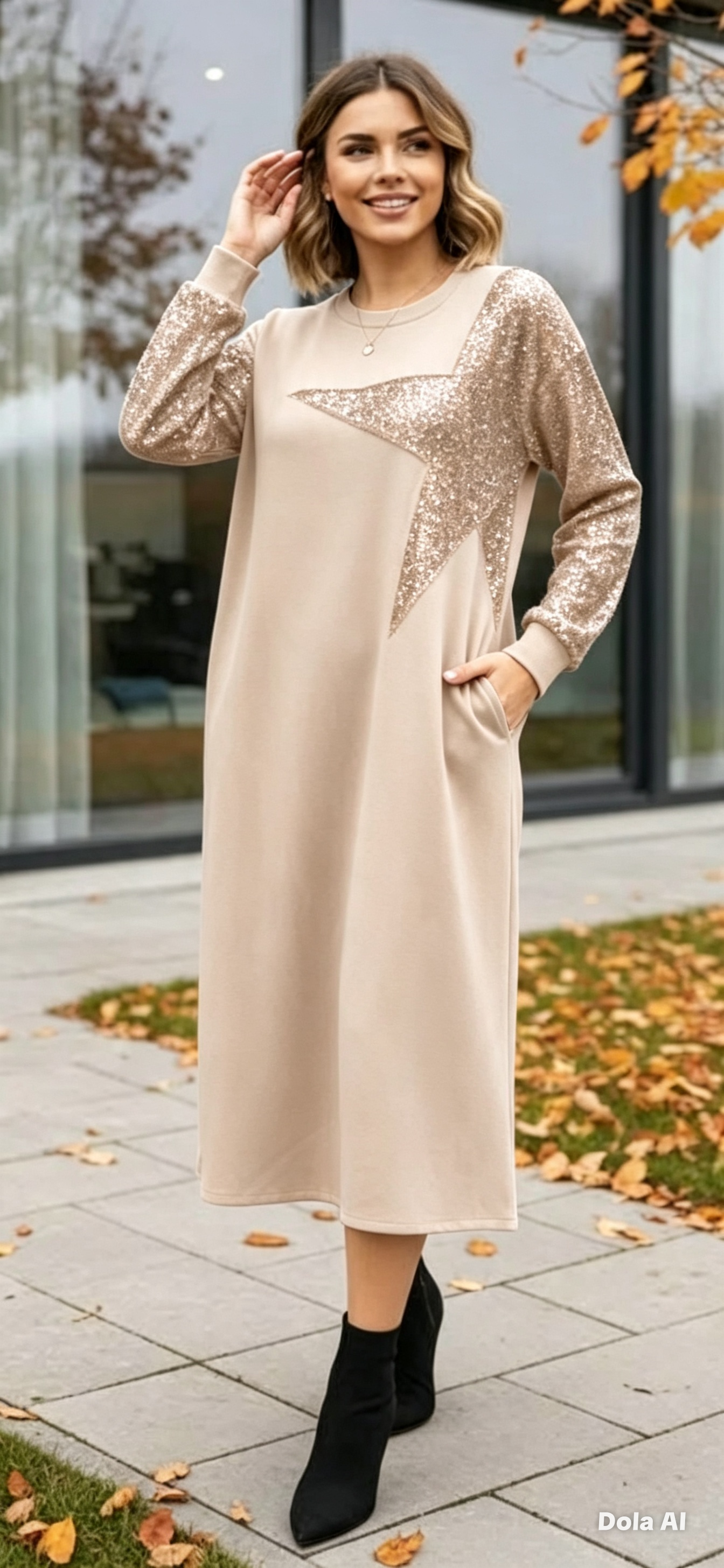 Soft Touch Sequin Star Dress One Size 10-18
