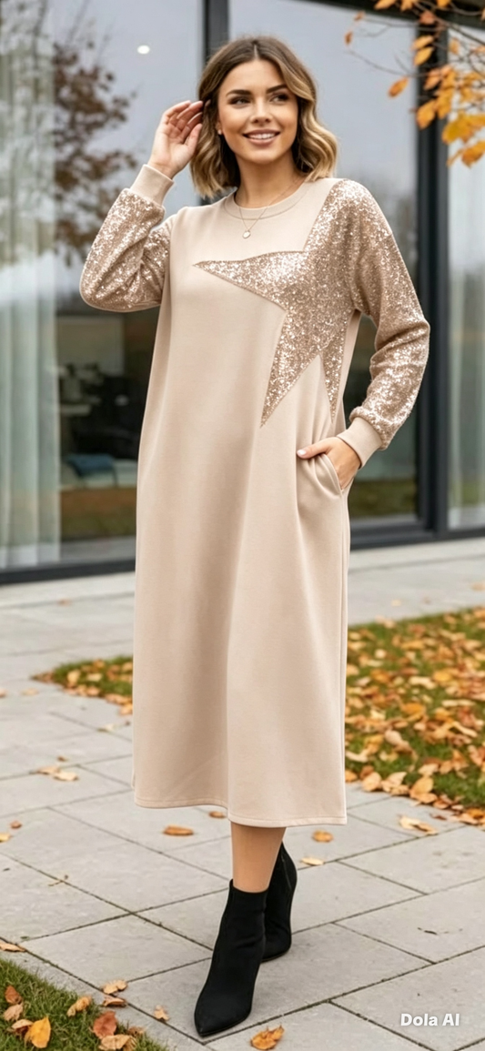 Soft Touch Sequin Star Dress One Size 10-18