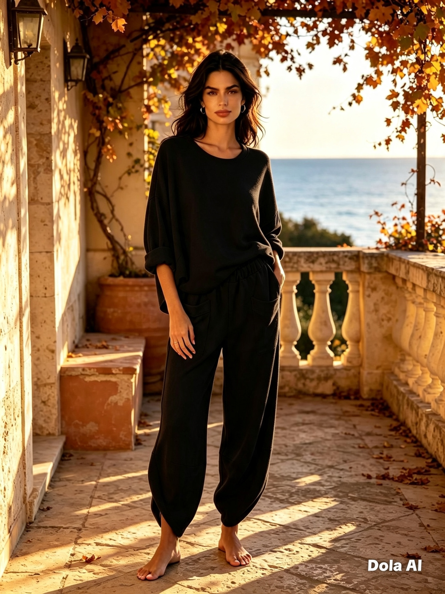 Super Soft Black Chenille Needle Cord Loungewear Co Ord Set One Size 10-18